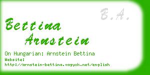 bettina arnstein business card